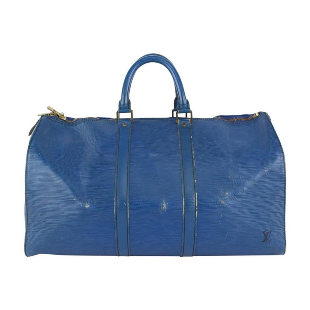 Louis Vuitton Blue Epi Leather Toledo Keepall 45 Boston Duffle Bag 22LV106